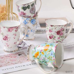 Tasses Creative Fleur Tasses En Céramique Avec Poignée Tasses Florales Porcelaine Bone China Tasse À Thé Tasses À Café Grandes Tasses À Café Décor À La Maison R230712