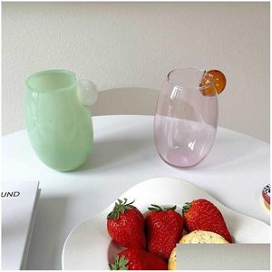 Mokken creatief glas retro water decoratieve hittebestendigheid tumbler cup mok r230712 drop levering home tuin keuken eetbar drink dhvwx