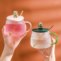 Mokken creatieve gouden beren mok elegant minimalistisch glas paar koffiekopje melkbekers hand keramisch drinkware cadeau