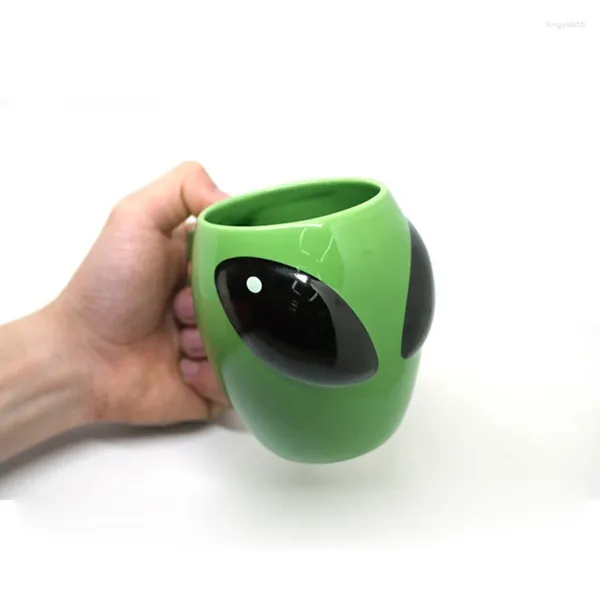 Tasses créatives vert Alien café exquis tasse en céramique porcelaine personnalité tasse amusant thé thé cadeau