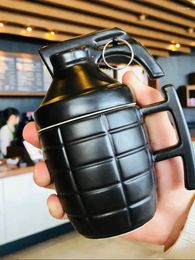 Tasses Creative Grenade Tasse Couverte En Céramique Mine Tasse Militaire Bureau Café Boire Cadeau Personnalisé