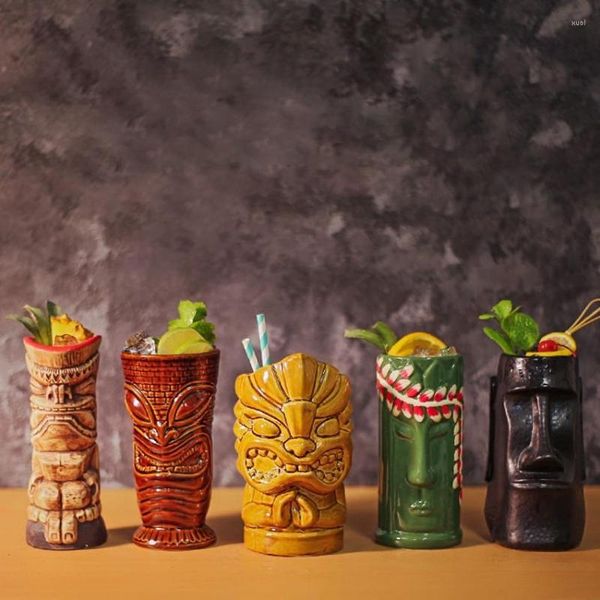 Tasses Creative Hawaii Tiki Tasse Cocktail Tasse Bar Orang-outan Pirate Totem Céramique Bière Vin Drinkware