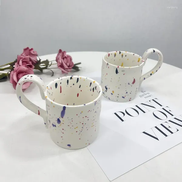 Tazas Taza de salpicaduras de tinta creativa Taza Diseño de nicho Personalidad de moda Chicas de alta belleza Desayuno Leche Café