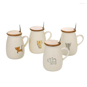 Mokken creatief kitten unieke drinkware keramische theekopjes met deksel lepel cartoon paar kettle koffie melkbeker groothandel