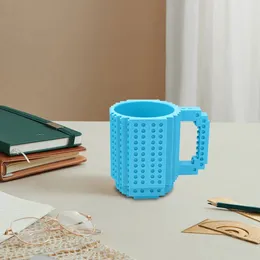 Tasses Tasse de lait créative bricolage construire sur brique Portable café Drinkware cadeaux d'anniversaire pour les amis