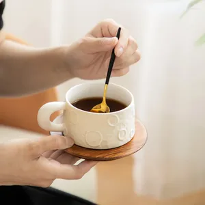 Tasses créatives lun-petit petit déjeuner milk tasse de bureau inoffensif home bureau de thé après-midi café latte café avec une cuillère à coffre-cadeau exquise