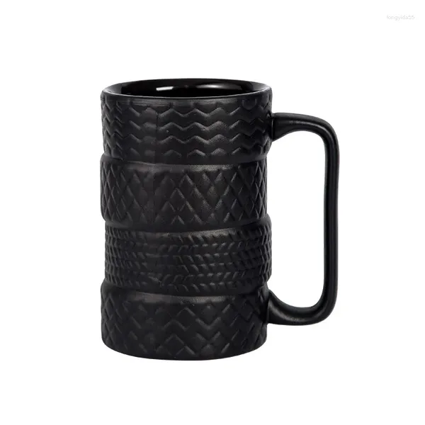 Tasses Tasse créative Tasse en forme de pneu en relief givré en céramique à la main drôle café personnalisé cadeau de poche pour garçons