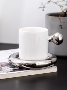 Tasses créatives nordiques mignonnes, tasses et soucoupes en céramique, tasse de petit déjeuner, assiette de collation au lait, ne verse pas de café