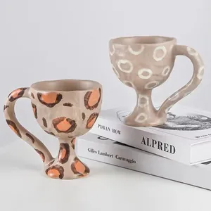 Mokken creatief geschilderde keramische beker met handvat luipaard zebra rooster mok grappige wijn melk koffie uniek cadeau voor vrienden
