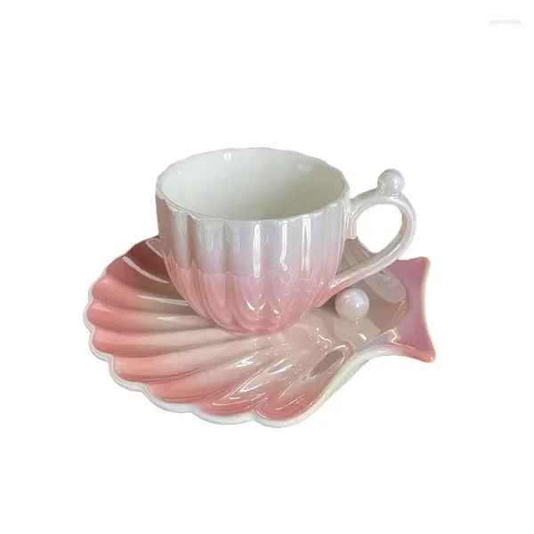 Tasses Creative Perle Tasse Ménage En Céramique Café Délicat Dégradé Lait Tasse Salon Décoration Filles Seulement