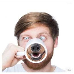 Tazas Personalidad creativa Simple 3D Boca de perro Cerdo Nariz Café Leche Cerveza Bebida Taza Taza