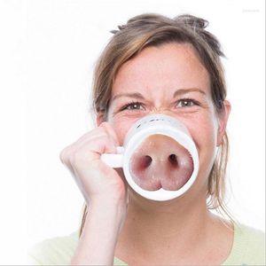 Tazas Creativas Taza de nariz de cerdo Café Leche Perro divertido Cerámica Regalo de vacaciones Utensilios para beber Suministros de cocina