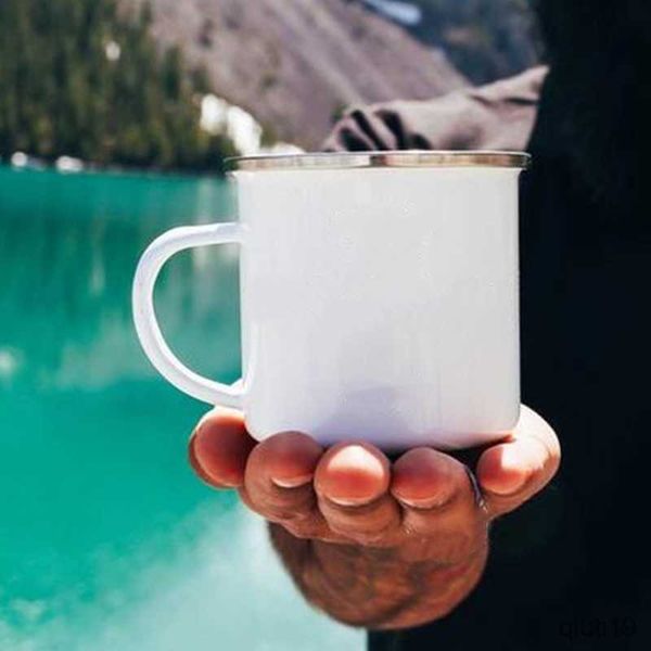 Tazas Taza de jugo de café retro creativa Taza de té de viaje Oficina en casa Tazas de esmalte de leche Tazas de agua para acampar Vacaciones hechas a mano Los mejores regalos R230713