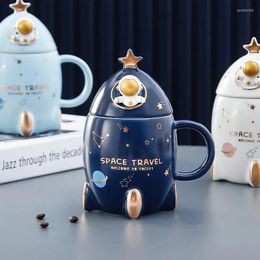 Mokken Creative Rocket System Ceramics Coffee Mug Doubleglass Cartoon Milk Glass Boy Gift Cup Kerstmis