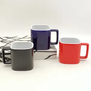 Mokken creatieve vierkante keramische cup kleurrijke onregelmatige mug koffie huishoudelijke melk advertentie aanpassing