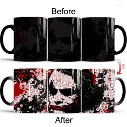Mokken Creatieve De Dark Knight Clown Kleur Veranderende Koffiemok Cup Joker Magische Keramische Kopjes Melk Thee Drinkware Gift