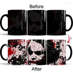 Tasses créatives le chevalier noir Clown couleur changeante tasse à café tasse Joker magique tasses en céramique lait thé Drinkware cadeau