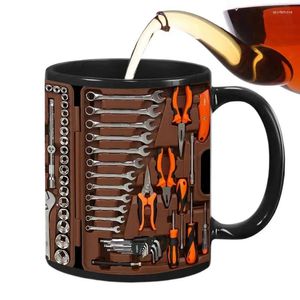 Tasses créatives de création motif de café tasse de café 350 ml de mécanique en céramique coffre à outils tasse drôle pour l'anniversaire de Noël Thanksgiving