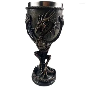 Tasses Creative Wing Dragon en forme de vin en forme de gobelet 3D Résine en acier inoxydable tasse personnalisée pour bar-bar-cadeau Cadeau d'Halloween