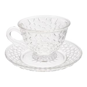 Mokken Cup Coffee Saucer Tea Glass Mok Mok Toezicht Set theekopje Middag Hoog ontbijt Europeaan kristal transparant met waterelattemugs mugsmug