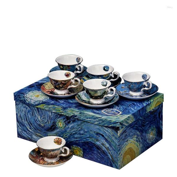 Tasses tasses set box niche avancé cadeaux de décoration pratiques avancées tasses d'amis à la main