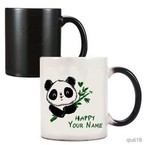Mokken Custom Gedrukt Leuke Panda Gepersonaliseerde Naam Tekst Keramische Creatieve 11 oz Meisje Jongen Kids Gift Melk Koffiemok R230713