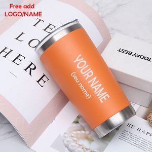 Tasses Tasse thermique personnalisée tasses de bière Thermos en acier inoxydable pour voiture thé café bouteille d'eau isolé sous vide étanche avec couvercles 230927