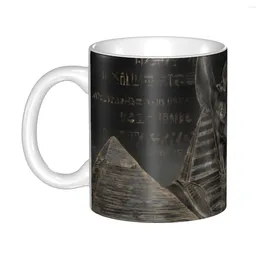 Tasses personnalisées Anubis sur les pyramides égyptiennes paysage tasse bricolage ethnique ancienne egypte céramique lait thé tasse à café