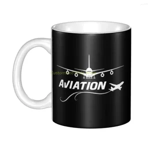 Tasses personnalisées pour amoureux de l'aviation, bricolage, pilote d'avion, aviateur, chasseur d'air, en céramique, thé au lait, tasses à café, bière