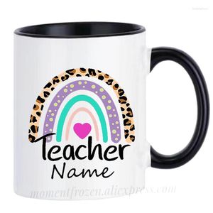 Tasses Nom personnalisées Teacher tasses Créative Cake School Education ATSEM cadeaux étudiants en céramique thé à thé