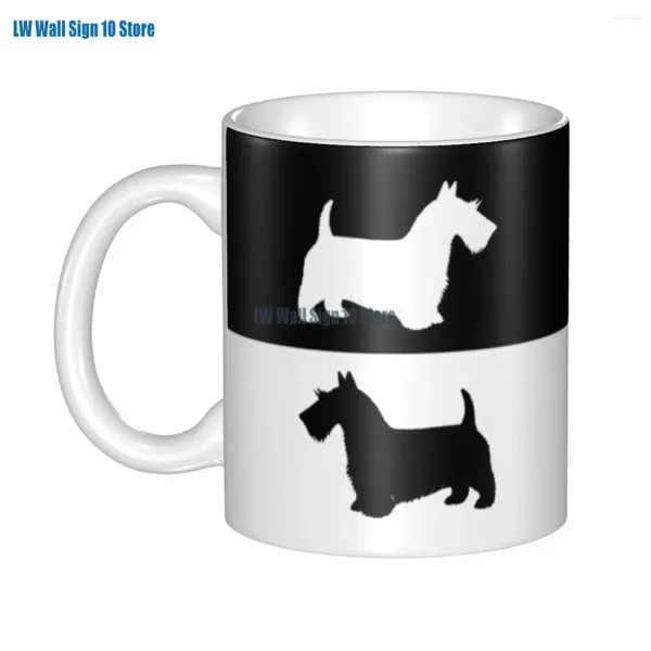 Tasses personnalisées Scottish Terrier Coffee Mug Diy Scottie Dog Céramic Tea Milk tasse de travail de travail en plein air et