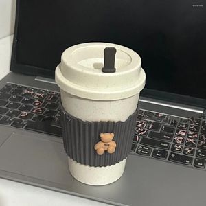 Tasses tasses mignonnes et minimalistes tasse de café américain avec en peluche en peluche à la chaleur à la chaleur Mug étudiant couvercle de couvercle