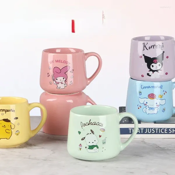 Tazas lindo dibujos animados japonés yugui dog melodía copa de cerámica y taza regalo al por mayor con mano