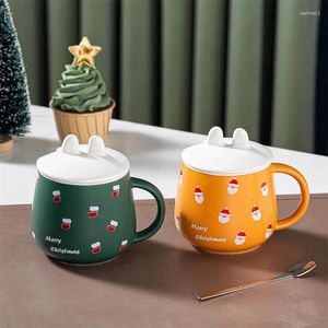 Tasses mignonnes dessin animé Snowman tasse en céramique avec couvercle cuillère drinkware original tasse de café