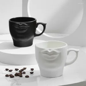 Tasses mignon créatif drôle blanc noir mat en céramique café tasses à thé personnalisé Couple cuisine Drinkware cadeau Unique pour les amis