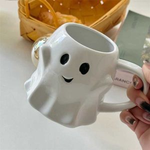 Mokken schattige spook keramische mokken Water Cup creatieve mok koffie mok ontbijt melk mokken huishouden drinkset Halloween cadeau 320 ml J240428