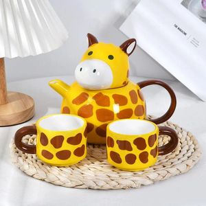 Tasses mignonnes girafe animal tasse set tasse de dessin de dessin animé créatif