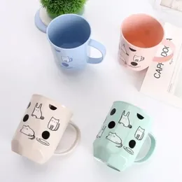 Tasses mignons chaton miaulement avec oreilles ours tasse tasse de lait de lait de lait à chaleur thé à la chaleur en verre borosilicate