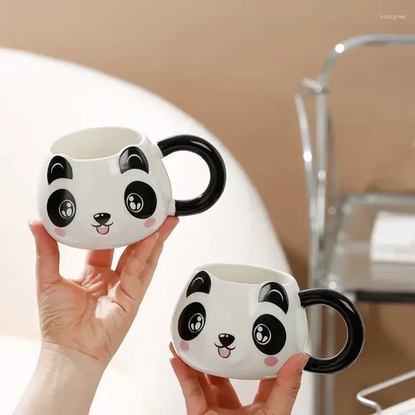 Tazas lindas copa de cerámica de panda dibujos animados de maquillaje para el hogar pareja de agua de agua regalo de café