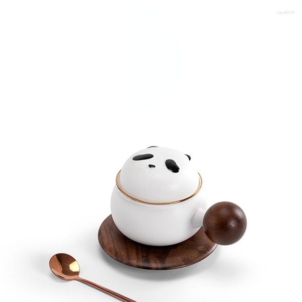 Tazas Estilo lindo Panda Infusor de cerámica Inicio Separación de té Exquisito Café creativo Leche Enviar amigos Clientes Regalos de cumpleaños