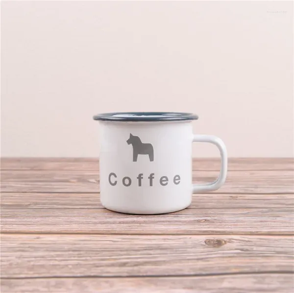 Tasses D 9cm Impression Émail Trojan Japonais Épaissie Amoureux Tasse Café Lait Eau