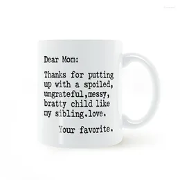 Tasses Chère maman, merci d'avoir mis en place une tasse en céramique, cadeaux 11oz
