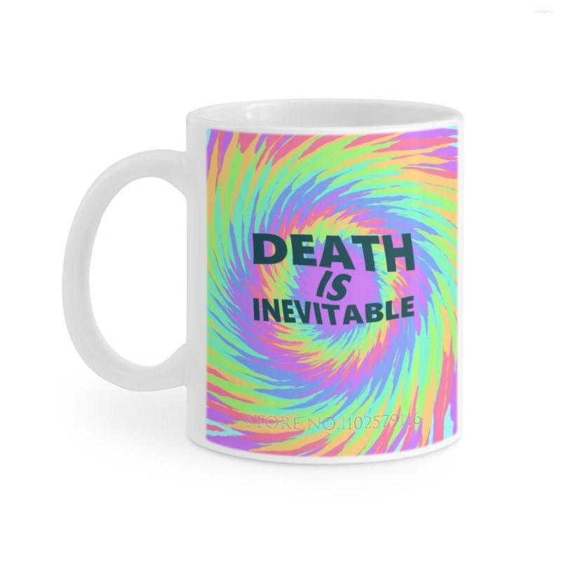 Tazas La muerte es inevitable taza blanca tazas de café divertido café de cerámica/té/cacao regalo nihilismo nihilista muerto pesimista