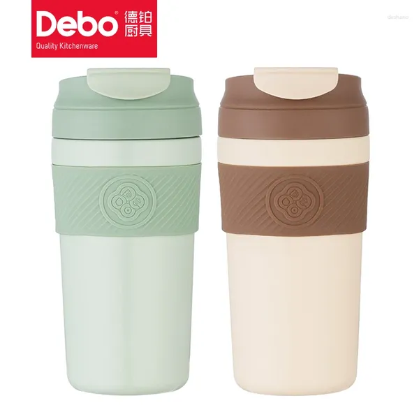 Tazas DEBO DEBO 520ml Café Taza Vacuación Vacú Cerámica de té interior con tapa y paja Guardar /hielo Viaje portátil Exquisito