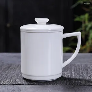 Tasses dehua en porcelaine blanche moutons gras jade tasse tasse tasse tasse de filtre en céramique bureau et séparation de la maison