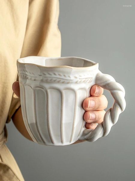 Tasses Design inspiré en relief maison personnalisée en céramique tasses à café créatives boire Vintage