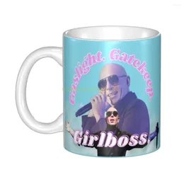 Tasses DIY Mr Worldwide dit à Girlboss en céramique, tasse à café Pitbull personnalisée, cadeau créatif
