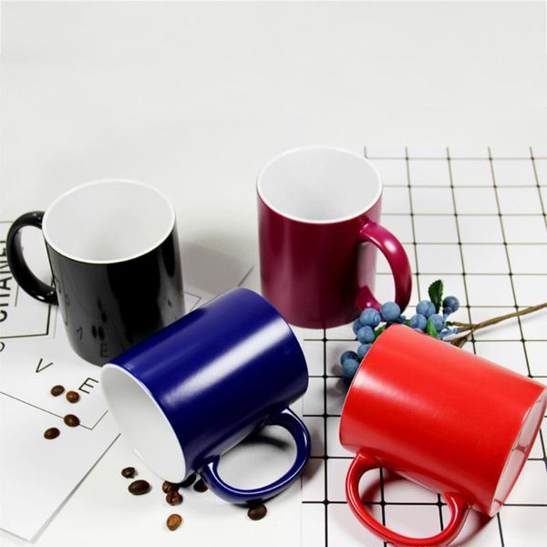 Tasses bricolage personnalisé magique tasse en céramique sensible à la chaleur couleur tasses changeant café lait cadeau imprimer des images Po couche de Surface mate