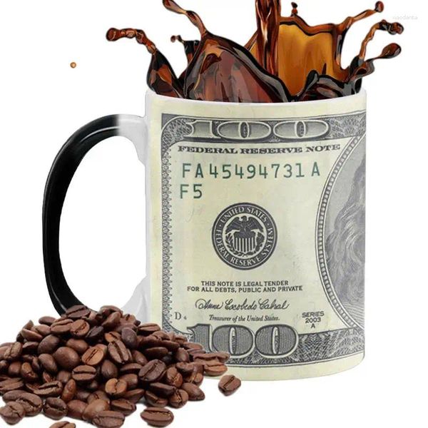 Tasses Dollar Couleur Changer la tasse de tasse Changement couleurs Afficher le lait de thé Café Céramique réaction thermique