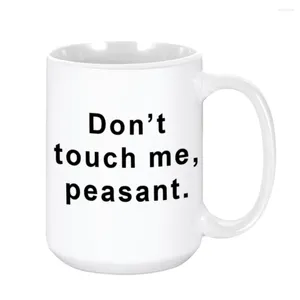 Tasses Ne me touchez pas paysan 15oz tasse à café drôle en céramique nouveauté cadeau Unique pour Ie collègue bureau à domicile eau thé tasse de cacao